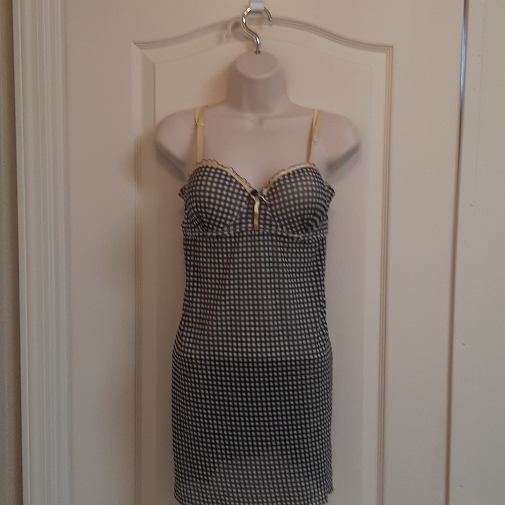 Baby Doll Black & White Checkered Lingerie
